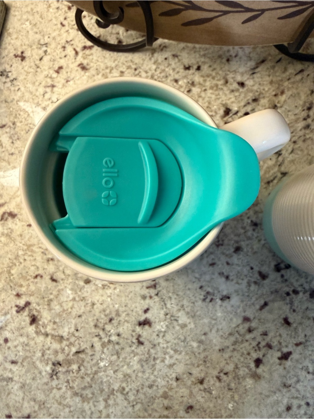 Set of 2 Ello Jane 18 oz Ceramic Travel Mugs with Slider (Mint & Teal) - Picture 4 of 10